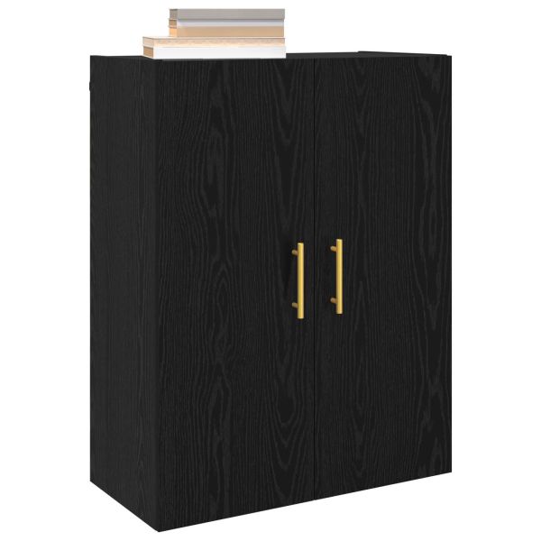 Стенно шкафче 2 pcs Черния дъб 69,5 x 34 x 90 см