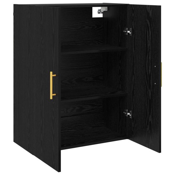 Стенно шкафче 2 pcs Черния дъб 69,5 x 34 x 90 см