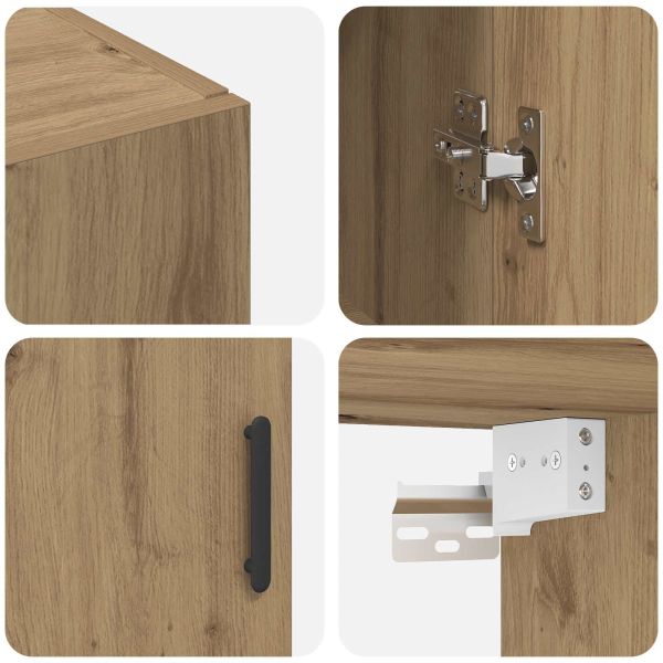 Стенно шкафче 2 pcs Дъб 69,5 x 34 x 90 см Инженерно дърво