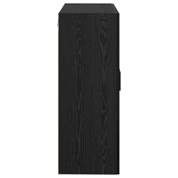 Стенно шкафче 2 pcs Черния дъб 69,5 x 34 x 90 см