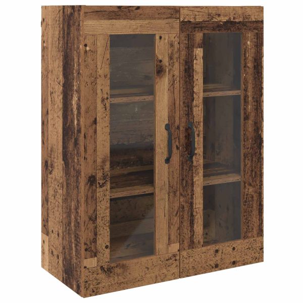 Стенни шкафове 2 pcs Старо дърво 69,5 x 34 x 90 см