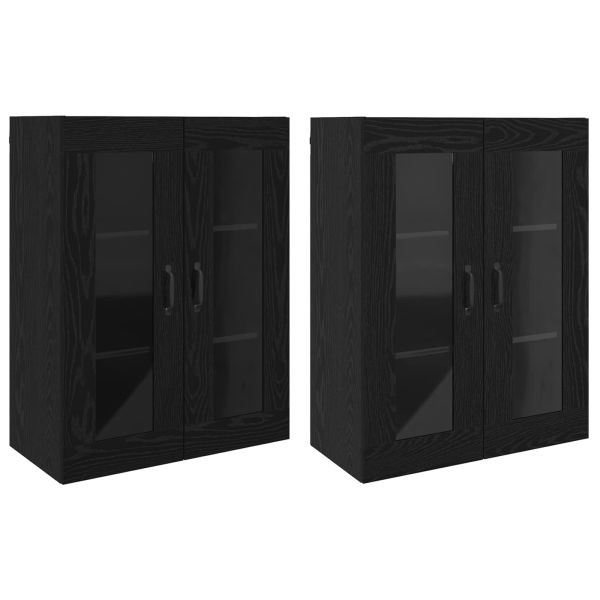 Стенни шкафове 2 pcs Черен дъб 69,5 x 34 x 90 см