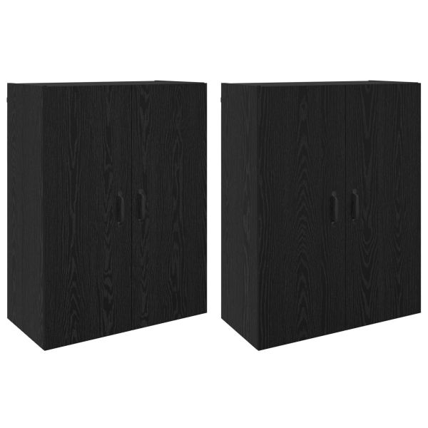 Стенно шкафче 2 pcs Черния дъб 69,5 x 34 x 90 см