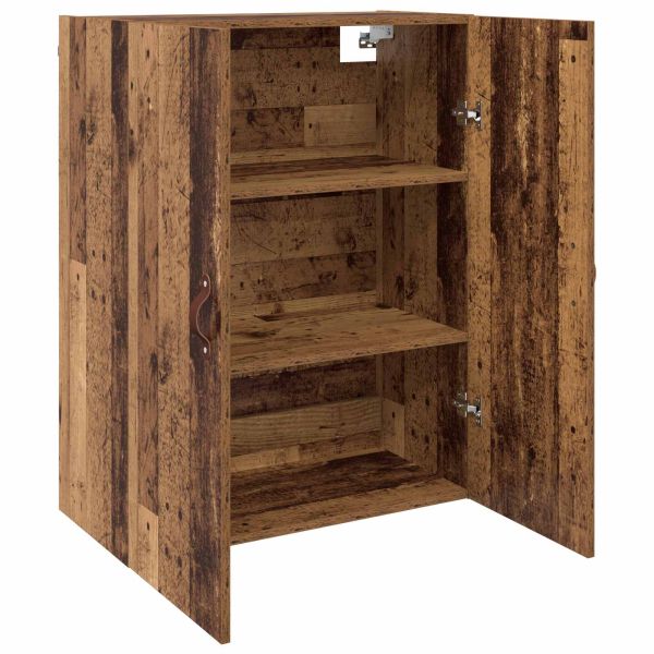Стенно шкафче 2 pcs Старо дърво 69,5 x 34 x 90 см