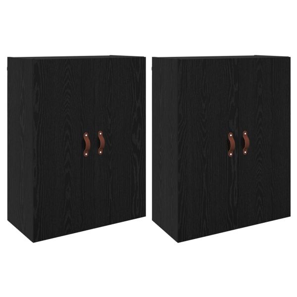 Стенно шкафче 2 pcs Черния дъб 69,5 x 34 x 90 см