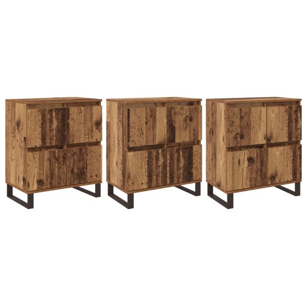 Служебен шкаф 3 pcs Старо дърво 60 x 35 x 70 cm