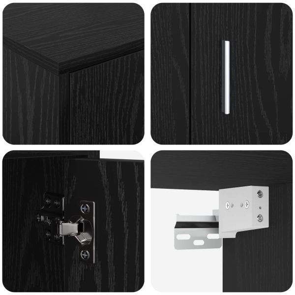 Комплект ТВ шкаф 4 pcs Черния дъб Инженерно дърво
