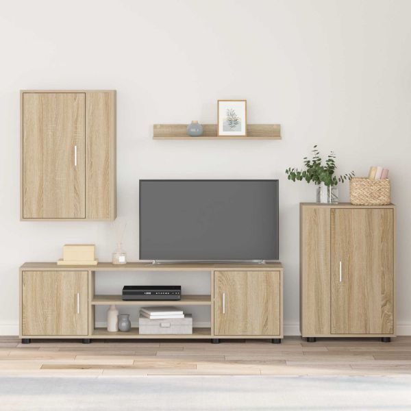Комплект ТВ шкаф 4 pcs Сонома дъб Инженерно дърво