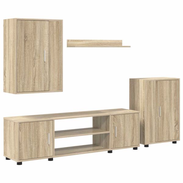 Комплект ТВ шкаф 4 pcs Сонома дъб Инженерно дърво
