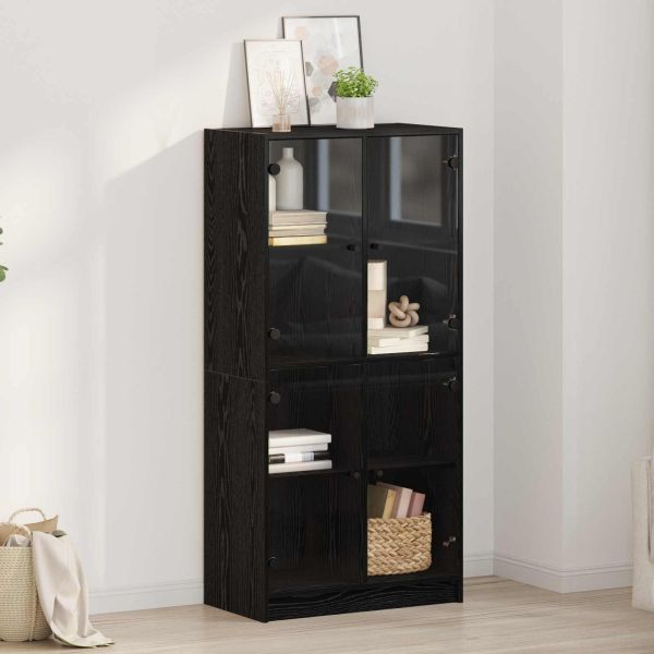 Висок шкаф Черния дъб 68 x 37 x 142 см Инженерно дърво