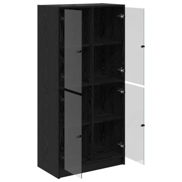 Висок шкаф Черния дъб 68 x 37 x 142 см Инженерно дърво