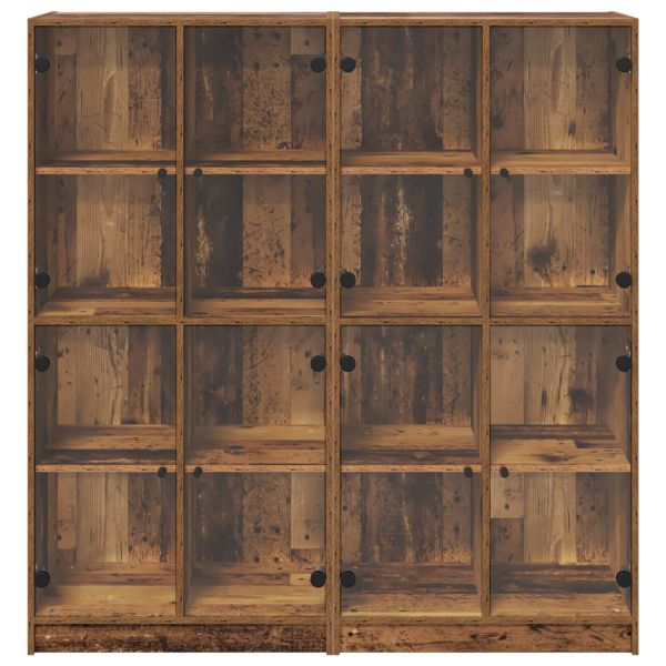 Висок шкаф 2 pcs Старо дърво 68 x 37 x 142 см Инженерно дърво