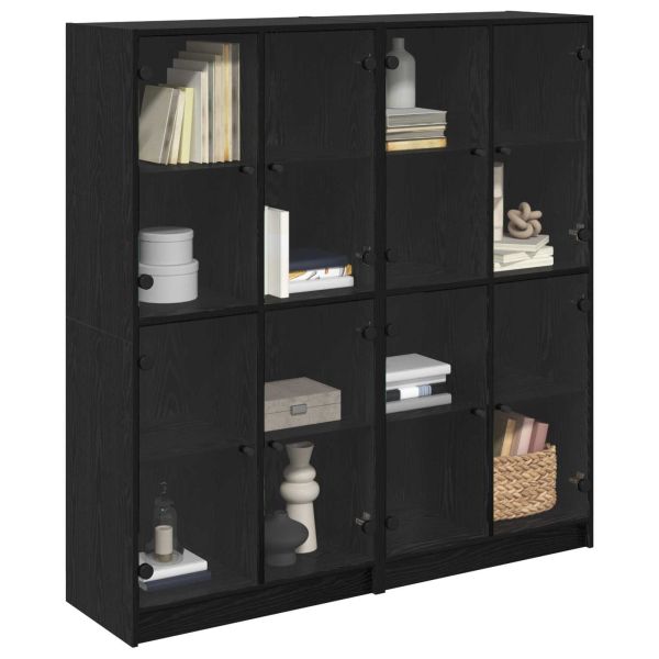 Висок шкаф 2 pcs Черния дъб 68 x 37 x 142 см Инженерно дърво