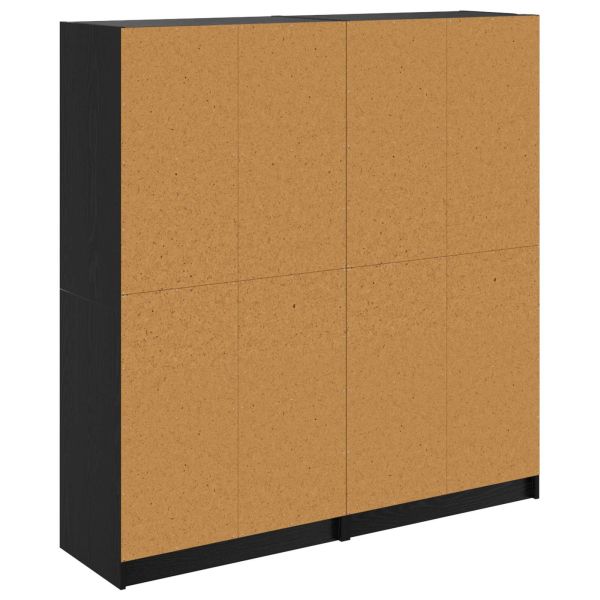 Висок шкаф 2 pcs Черния дъб 68 x 37 x 142 см Инженерно дърво