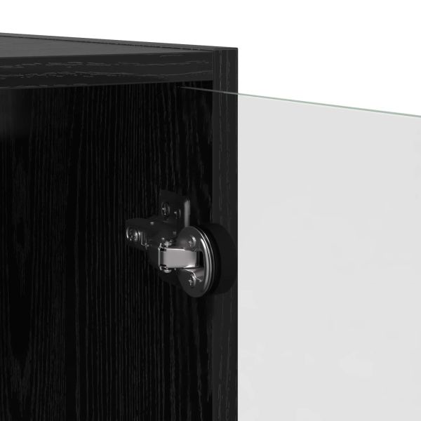 Висок шкаф 2 pcs Черния дъб 68 x 37 x 142 см Инженерно дърво