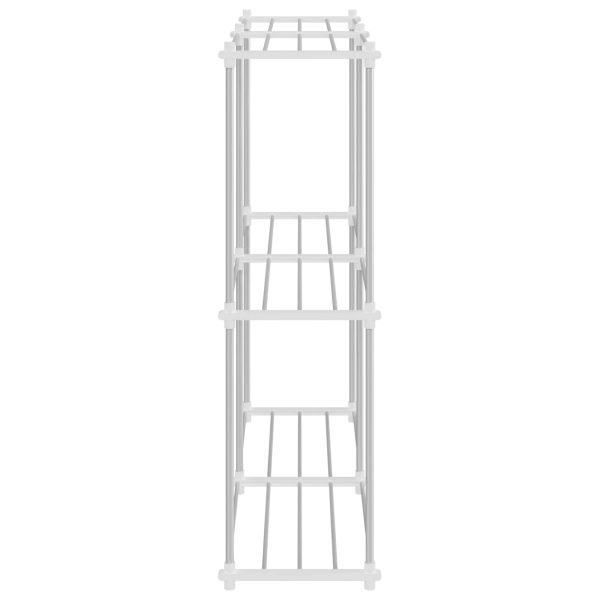 Тубуларен рафт със съхранение Бяло 86 x 27 x 90 см Алуминий