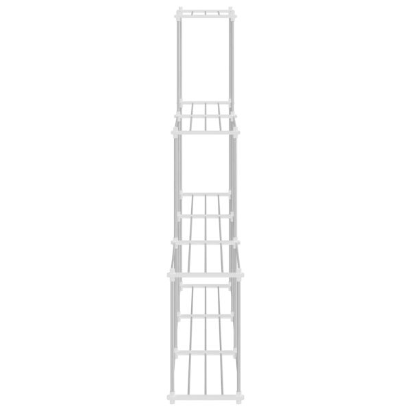 Тубуларен рафт със съхранение Бяло 129 x 27 x 132 см Алуминий