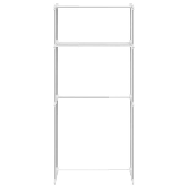 Етажерка за перална машина Бяло 70 x 27 x 136 см Алуминий