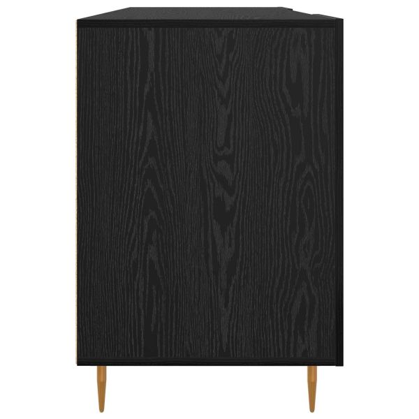 Бюро с рафт с врата Черен дъб 140 x 50 x 75 см Инженерно дърво