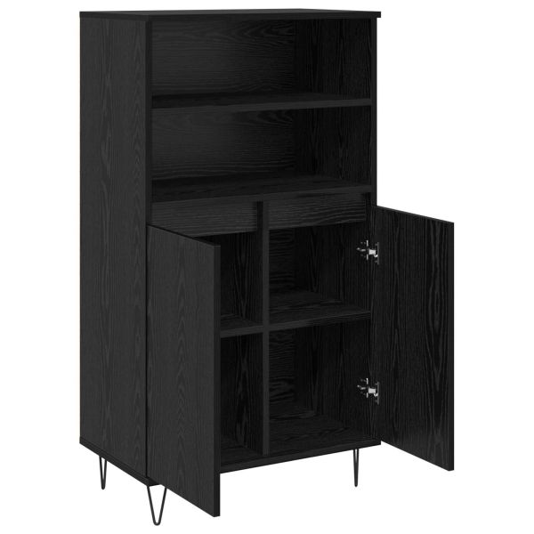 Висок шкаф Черно 60 x 36 x 110 см Инженерно дърво