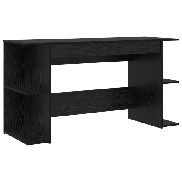 Бюро с рафт Черен дъб 140 x 50 x 75 см Инженерно дърво