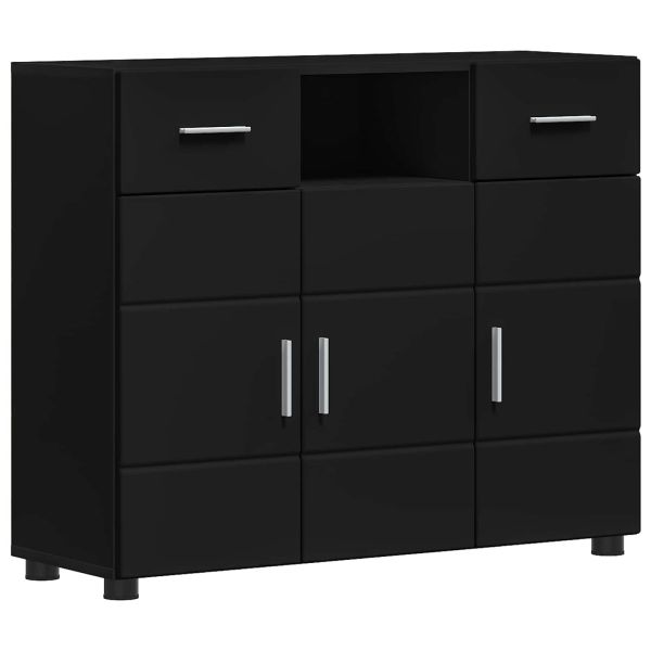 Дървен шкаф Черно 88,5 x 30,5 x 73 см Инженерно дърво