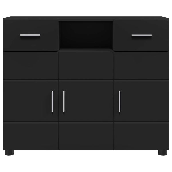 Дървен шкаф Черно 88,5 x 30,5 x 73 см Инженерно дърво