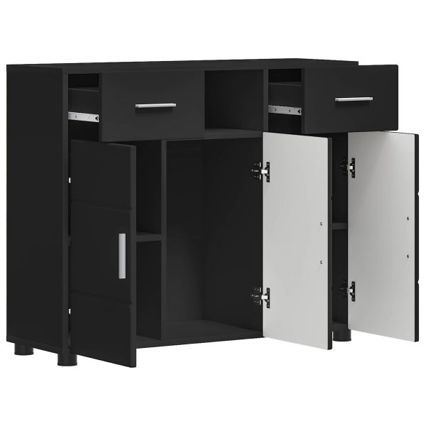 Дървен шкаф Черно 88,5 x 30,5 x 73 см Инженерно дърво