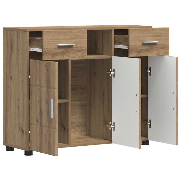 Дървен шкаф с чекмедже Дъб 88,5 x 30,5 x 73 см Инженерно дърво