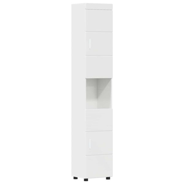 Комплект шкафове за баня TULUM Лъскаво бяло 37 x 31,5 x 203 см