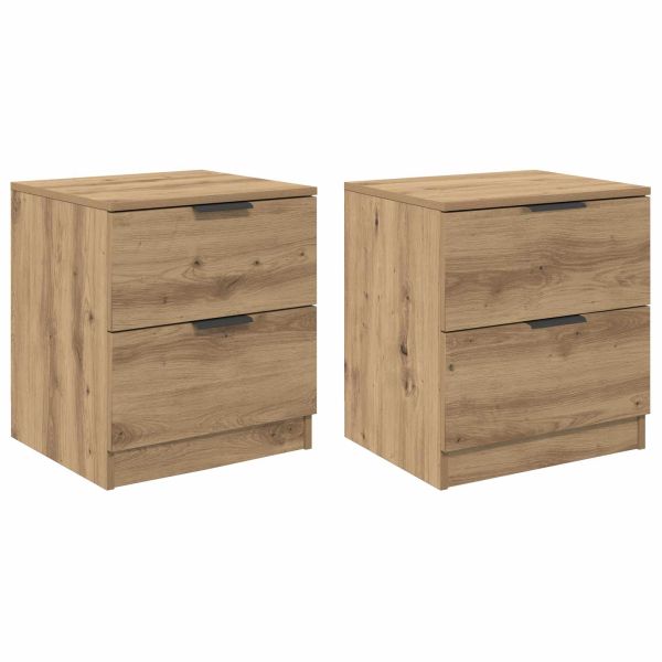 Нощен шкаф с чекмедже 2 pcs Дъб 45 x 39 x 50 см Инженерно дърво