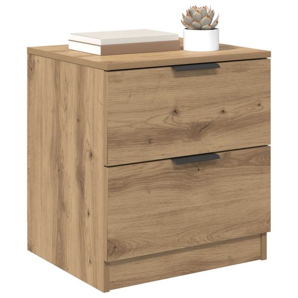 Нощен шкаф с чекмедже 2 pcs Дъб 45 x 39 x 50 см Инженерно дърво