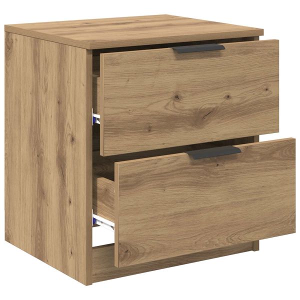 Нощен шкаф с чекмедже 2 pcs Дъб 45 x 39 x 50 см Инженерно дърво