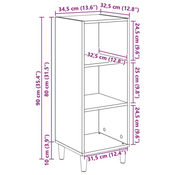 Служебен шкаф Дъб 34,5 x 32,5 x 90 см Инженерно дърво