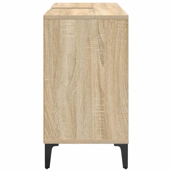 Шкаф за мивка с рафт със съхранение Сонома дъб 80 x 33 x 60 см