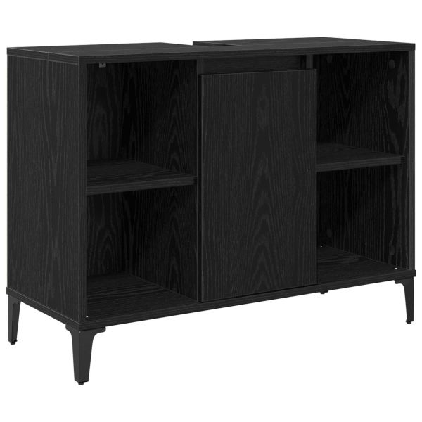 Шкаф за мивка с рафт със съхранение Черния дъб 80 x 33 x 60 см
