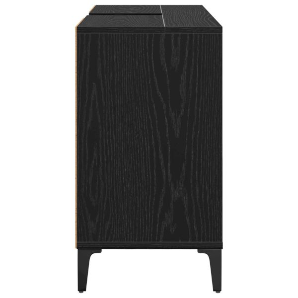 Шкаф за мивка с рафт със съхранение Черния дъб 80 x 33 x 60 см