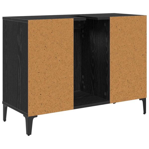 Шкаф за мивка с рафт със съхранение Черния дъб 80 x 33 x 60 см