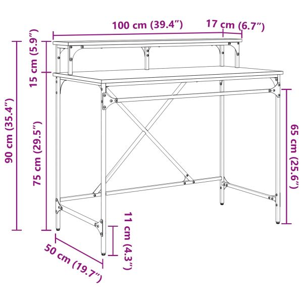 Бюро Дъб 100 x 50 x 90 cm Инженерно дърво