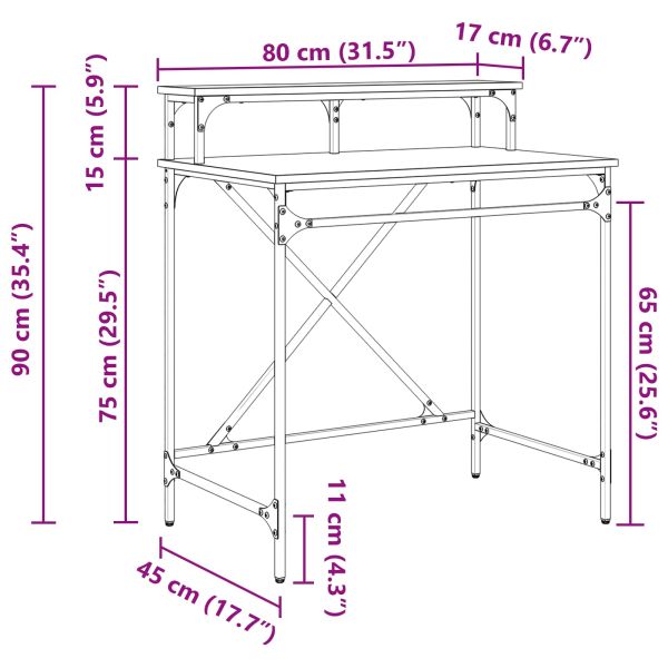 Бюро Дъб 80 x 50 x 90 cm Инженерно дърво