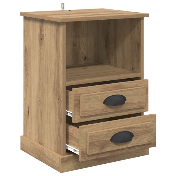 Нощен шкаф с чекмедже 2 pcs Дъб 36 x 43 x 60 см Инженерно дърво