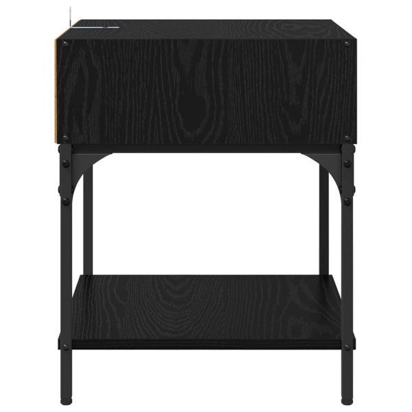 Нощно шкафче 2 pcs Черния дъб 40 x 40 x 50 cm Инженерно дърво