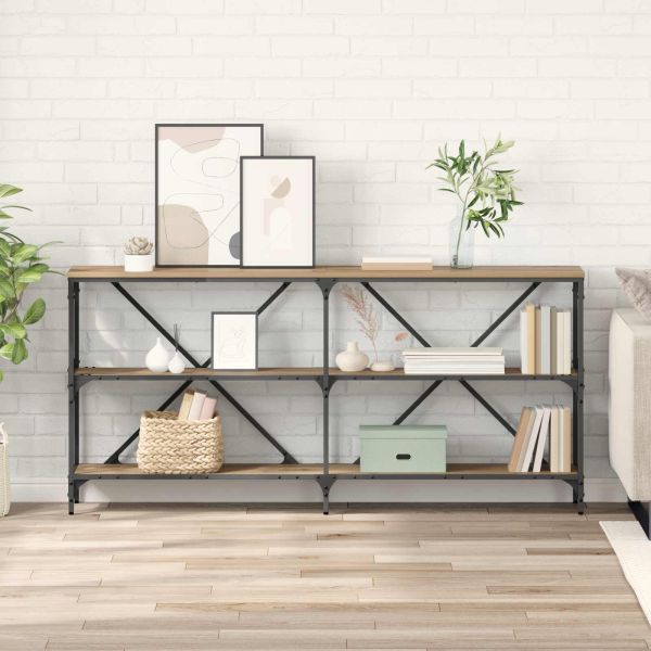 Конзолна маса с рафт Дъб 160 x 30 x 75 см Инженерно дърво
