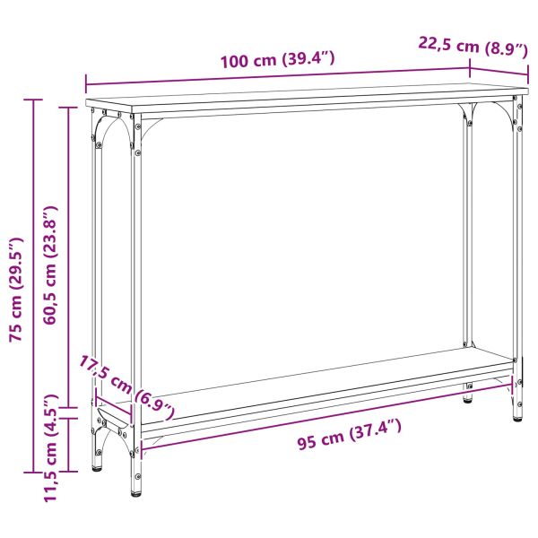 Конзолна маса Старо дърво 100 x 22,5 x 75 см Инженерно дърво
