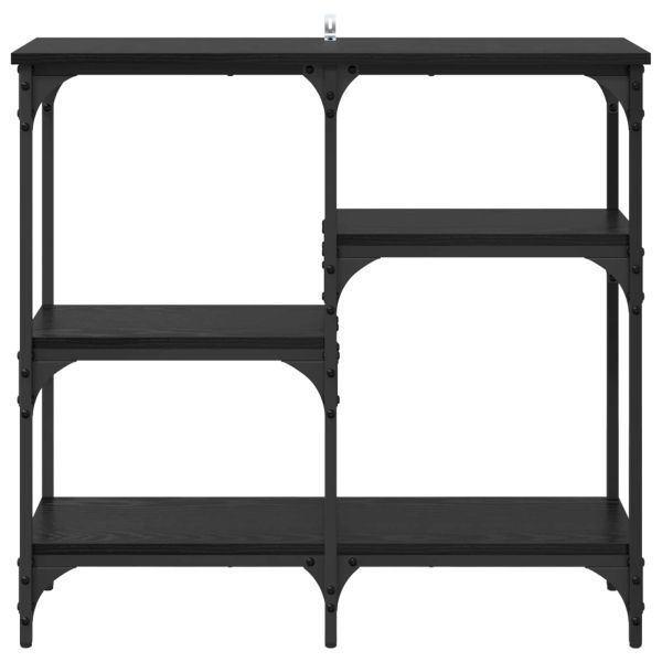 Конзолна маса с рафт Черния дъб 80 x 29 x 75 см Инженерно дърво