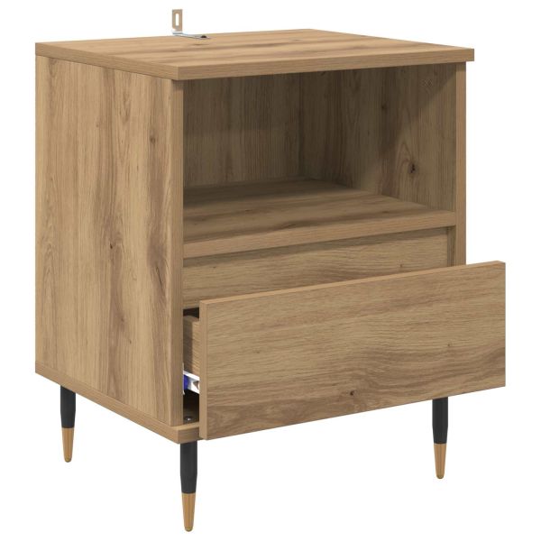 Нощен шкаф с чекмедже 2 pcs Дъб 40 x 35 x 50 см Инженерно дърво