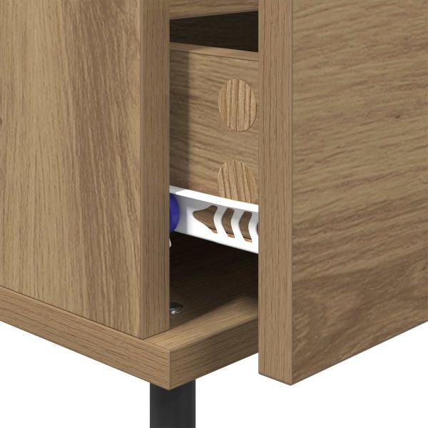 Нощен шкаф с чекмедже 2 pcs Дъб 40 x 35 x 50 см Инженерно дърво