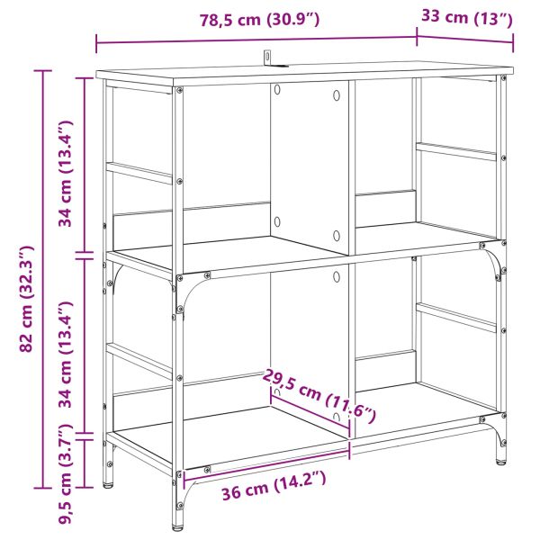 Рафт за книги Старо дърво 78.5 x 33 x 82 см Инженерно дърво