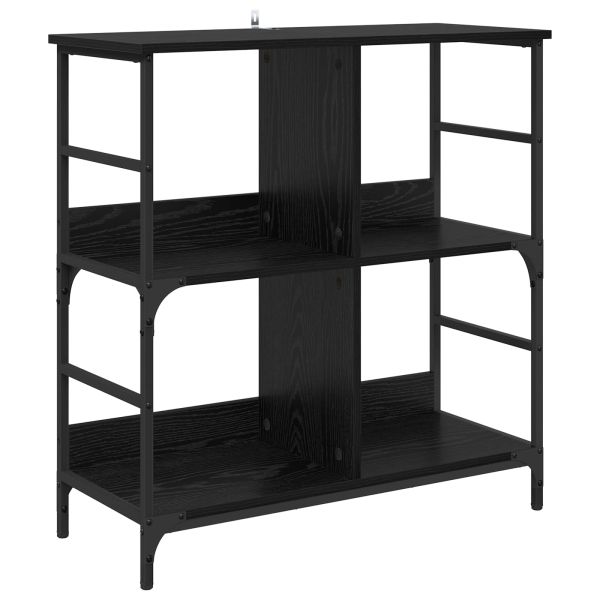 Рафт за книги Черен дъб 78.5 x 33 x 82 см Инженерно дърво
