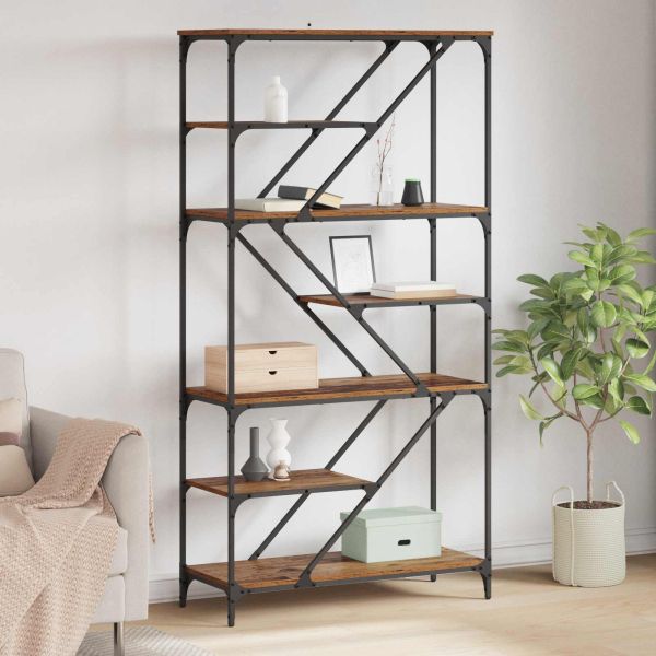 Рафт за книги Старо дърво 91 x 36 x 176 см Инженерно дърво